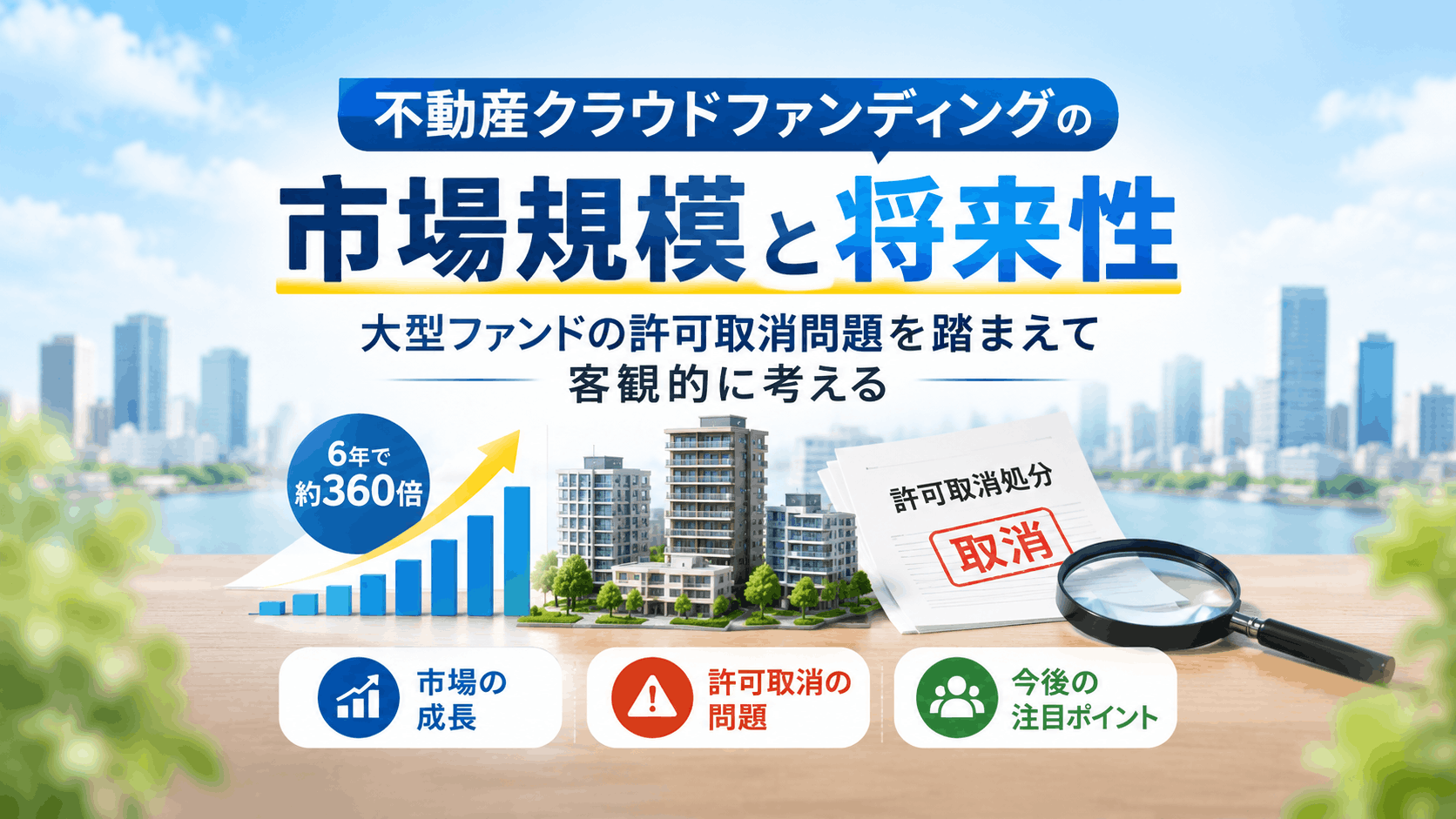 不動産クラウドファンディングの市場規模と将来性｜大型ファンドの許可取消問題を踏まえて客観的に考える