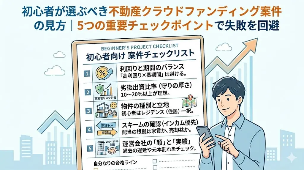 初心者が選ぶべき不動産クラウドファンディング案件の見方｜5つの重要チェックポイントで失敗を回避