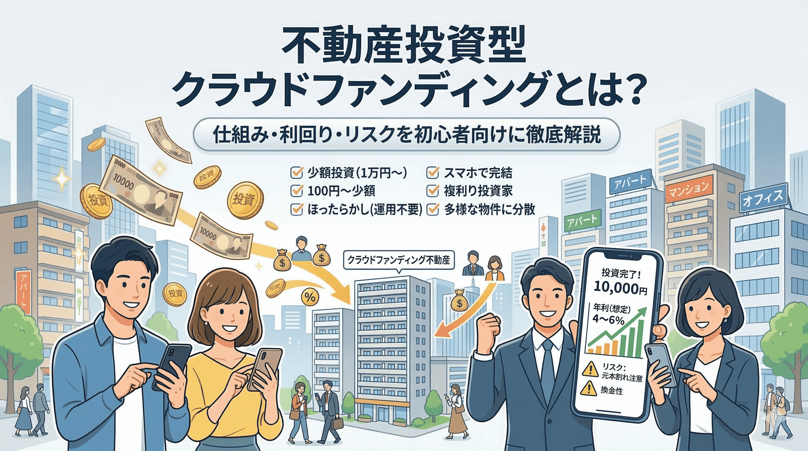 不動産投資型クラウドファンディングとは？仕組み・利回り・リスクを初心者向けに徹底解説